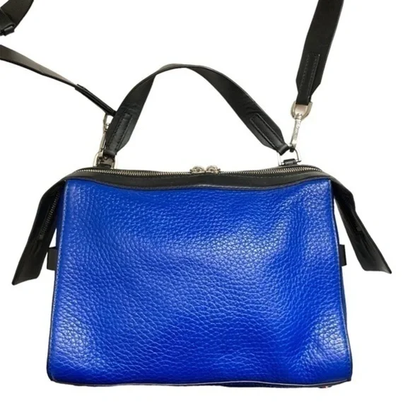 Michael kors blue and black leather Ingrid two way bag rare